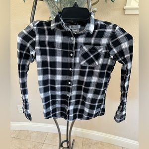 Tractr  girls long sleeve button down plaid shirt